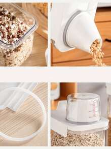 1 pezzo Barattolo di stoccaggio trasparente in PET con coperchio sigillato per cereali e vari usi, Stoccaggio e organizzazione della cucina, Organizer, Decorazioni per la casa, Regali di Natale, Regali per la casa, Decorazioni per la stanza