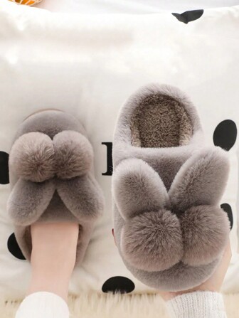 Women's Plush Lined Thick Sole Warm Slippers For Indoor Home Use, New Winter Design