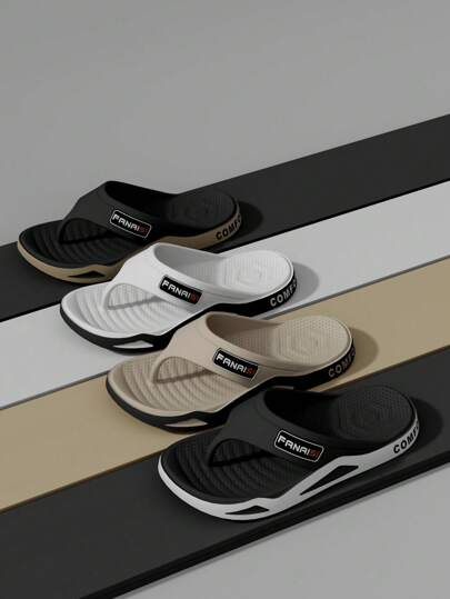 Women's Fashionable Thick-Soled Beach Slippers, Outdoor Anti-Skid Flip Flops, Soft And Comfortable Feel, Perfect For Casual Wear