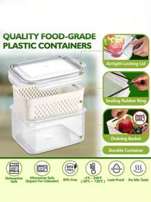 12 件（6 件盒子 + 6 件篮子）带盖双层密封食品储存容器，可重复使用且防漏的食品容器，适用于肉类、水果和蔬菜、厨房整理、厨房储藏、厨房整理器、厨房整理器、储存物品、厨房、储藏、整理器、整理器、整理器、抽屉整理器、旅行、厨房用品、厨房用具、厨房工具、厨房用品、家居装饰、圣诞礼物、家居礼物、房间装饰 - 850ml - 查看 7