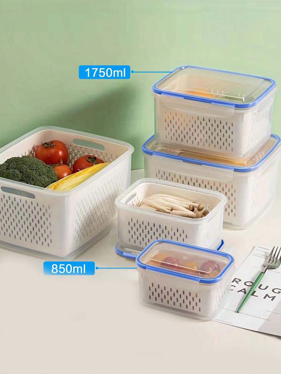 12 件（6 件盒子 + 6 件篮子）带盖双层密封食品储存容器，可重复使用且防漏的食品容器，适用于肉类、水果和蔬菜、厨房整理、厨房储藏、厨房整理器、厨房整理器、储存物品、厨房、储藏、整理器、整理器、整理器、抽屉整理器、旅行、厨房用品、厨房用具、厨房工具、厨房用品、家居装饰、圣诞礼物、家居礼物、房间装饰 - 850ml - 查看 1