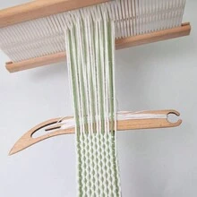 Accesorios de tejido DIY, dispositivos de tejido, lanzadera de tejido con mango de madera biselado, lanzadera de telar Inkle bien pulida - Talla única - Ver 4