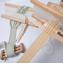 Accesorios de tejido DIY, dispositivos de tejido, lanzadera de tejido con mango de madera biselado, lanzadera de telar Inkle bien pulida - Talla única - Ver 3