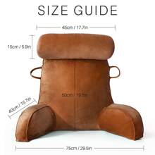 Almofada de leitura com apoio de braço e almofada de encosto com almofada removível para adultos e crianças sentarem-se confortavelmente na cama/sofá