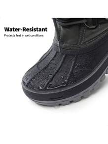Boys Girls Toddler Winter Snow Boots Mid Calf Boots Waterproof Warm For Snowball Fights And Ski,Christmas Gifts - 灰色 - 查看 8