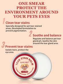Pet Tear Stain Prevention Balm With Pro Powder Brush,Eye Care For Dogs And Cats, Natural Safe Repel Tears,Gently Cleanses Effective & Non-Irritating,1 Oz