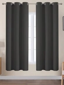Estelar Textiler 1入組1片黑暗灰色遮光窗簾隔熱扣眼窗戶窗簾適用於臥室 - 深灰色 - 查看 12