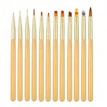 Hot 10/12/15PCS Metal Rod Nail Art Brush Set Wholesale Colouring Pen Large Square Round Light Therapy Pen Halo Pen