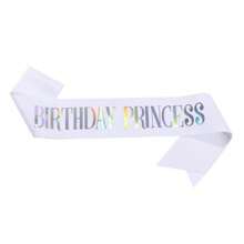 1Pc,'Birthday Princess' Sash For Women,Happy Birthday Sash Hot Pink White Rose Gold With Iridescent Foil Sash For 21st 30th 40th 50th Birthday Sash Gift Or Any Bday Party Birthday Party, For Any Age - Multicolor - View 10