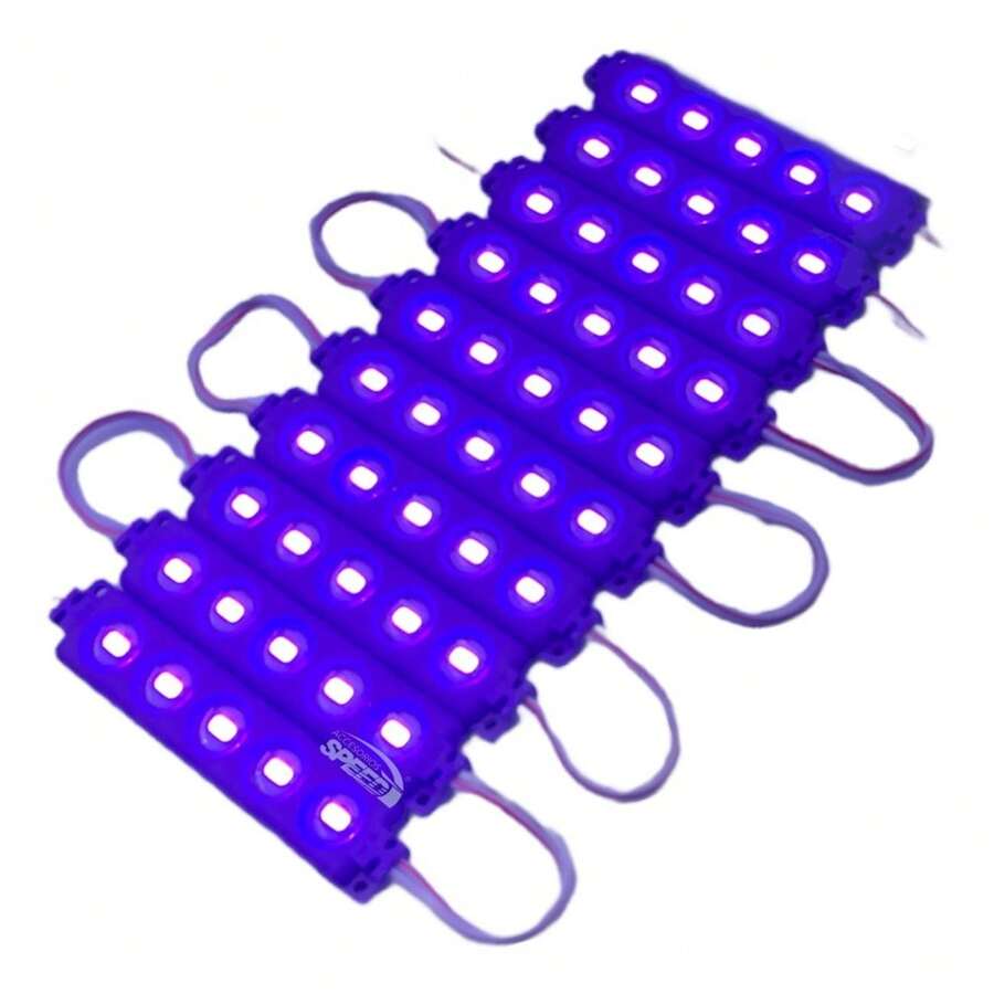 10 Módulos De Led 5050 Encapsulados Reforzados - Morado - Ver 1