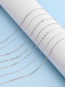 7 Stücke/set Edelstahl Vergoldete Gold Vakuum Dünnen Kette, Jeden Tag Ein Anderes Tragen