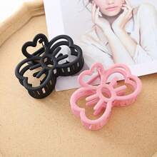1pc Cute Simple Hollow Bow Hair Clip, Solid Color Claw Clip, Hair Accessories For Teens Hair Jaw Clip