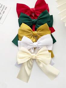 5 piezas Pasadores de pelo con lazo de cinta de unicolor, pasadores de pelo con lazo de satén de estilo dulce, pasadores de pelo para la nuca, pasadores de pelo para cola de caballo, pasadores de pelo para la parte superior, pasadores de pelo tipo caimán, accesorios para el cabello, edición limitada de temporada, pasadores de pelo para regalo de pareja de San Valentín, horquillas, útiles escolares - juego de 5 piezas - Ver 24