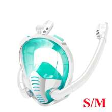 Máscara de snorkel de cara completa con tubo doble para natación y buceo, set de snorkel, antiempañante y antifugas, visión panorámica de 180°, accesorios de playa, flotador de piscina - Multicolor - Ver 15