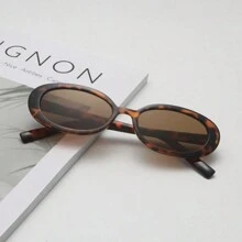 Ochelari de soare ovali la modă pentru femei, stil boho, 1 buc., potriviți pentru purtare zilnică, accesorii de plajă, accesorii de plajă pentru femei, ochelari de soare, elemente de bază, toamnă și iarnă, ținute de femei, haine, cadouri casual de afaceri pentru vacanță de vară la plajă, în aer liber, călătorii.
