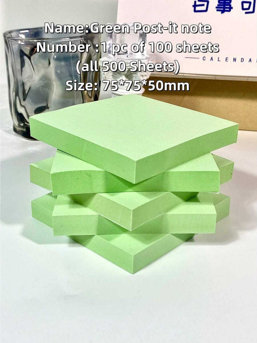 5 Pieces 500 Notes Simple Morandi Color SelfAdhesive Note Paper 500