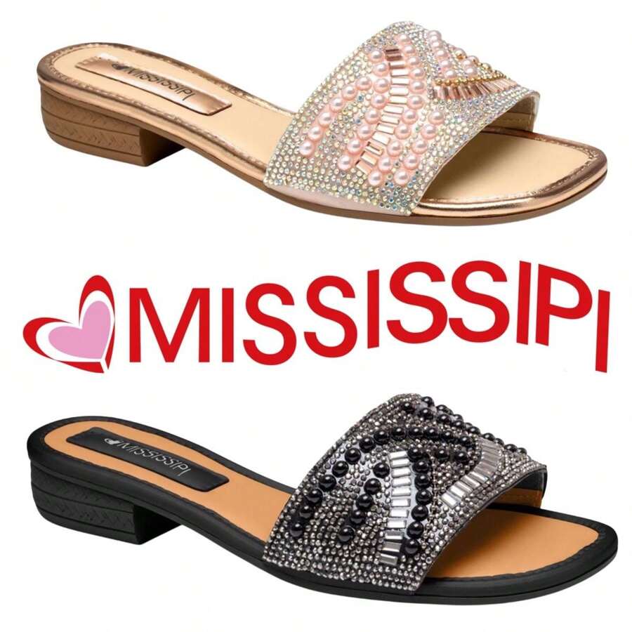 MISSISSIPI WOMEN'S CLOG FLAT SLIDE SANDAL - Màu be - Xem 1