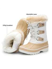 Boys Girls Toddler Winter Snow Boots Mid Calf Boots Waterproof Warm For Snowball Fights And Ski,Christmas Gifts - 彩色 - 查看 5