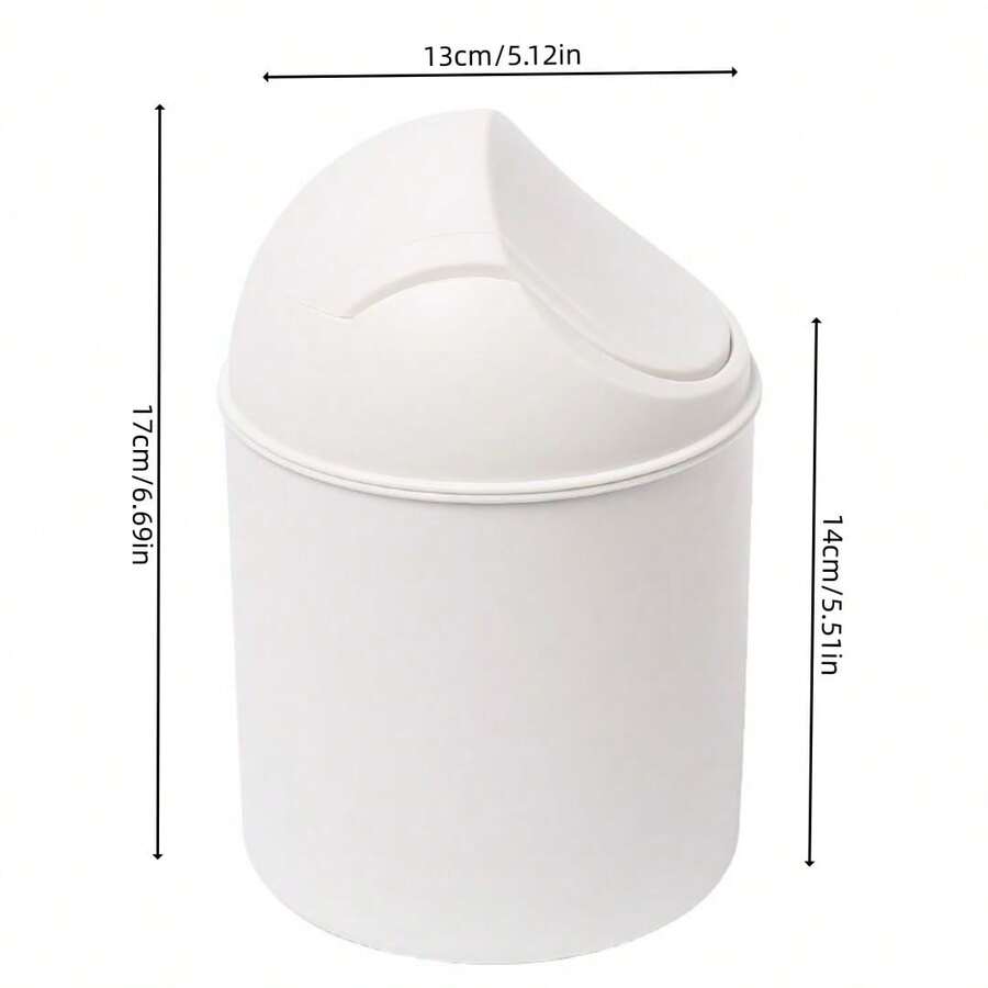 Desktop Trash Can, Plastic Swing Lid Waste Bin, Mini Garbage Trash Can