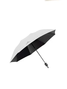 1pc 8-Rib Manual Brolly Umbrella, Black, Dual Use Rainproof & UV Protection