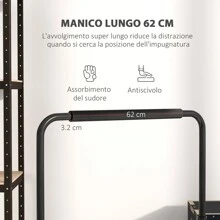 Sportnow Set 2 Barre per Dip Regolabile su 4 Altezze con Maniglie Antiscivolo, Push Up Bar in Acciaio, 70x50x80-105 cm, Nero - nero - Visualizzare 6
