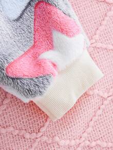 2pcs Babies' Star Pattern Fluffy Knit Sweater And Pants Set, Autumn Winter - Light Grey - View 7