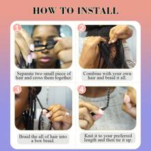 12/22 英寸 3 包编织发预拉伸法式卷发编织发钩针辫子易编织钩针发热水定型专业柔软 Yaki 直发编织发万圣节 - 黑色 - 查看 10