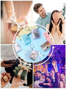 1PC/4PCS 1 Inch/2inch Mini Small Photo Album Valentine Photo Storage With Keychain Clear Pocket Photo Album Keychain For Picture Valentine Wedding Birthday Anniversary Memory,Suitable For Photos, Backpack For School Christmas Gift Ideas Bag Accessories Lanyards With Id Holder Car Accessories Bag Charms - Multicolor - View 9