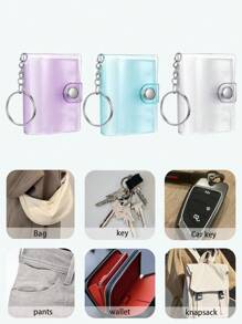 1PC/4PCS 1 Inch/2inch Mini Small Photo Album Valentine Photo Storage With Keychain Clear Pocket Photo Album Keychain For Picture Valentine Wedding Birthday Anniversary Memory,Suitable For Photos, Backpack For School Christmas Gift Ideas Bag Accessories Lanyards With Id Holder Car Accessories Bag Charms - Multicolor - View 10