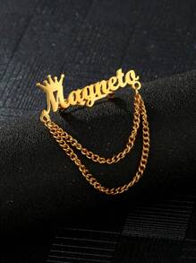 Personalized Custom New Brooch With Letter Combination Initials Chain Logo Pin Brooch Business Father's Day Men's Valentine's Day Jewelry Crown Business,Engraved, Stainless,Colorful,Cute,Adorable,Funny,Kawaii,Y2K,Stylish,Unisex,Casual,Custom,Personalized,Unique,Customized,Ideal Gifts For Him,Ideal Gifts For Her,Her,Boyfriend,Girlfriend,Family,Friends,Children