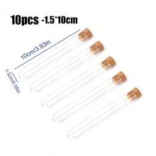 Transparent Plastic Test Tube With Cork Stopper, Well Sealed, Suitable For Jewelry, Seed Beads, Powder, Spices, Liquid Storage, Laboratory Use Or Decoration - Multicolor - View 11
