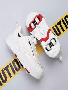 2024 新款 4 轮 Heelys 溜冰鞋，适合青少年男孩和女孩，带步行鞋底的轮滑鞋 - 白色 - 查看 7