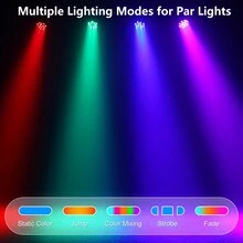 15W Stage Par Light 36 RGB LED With Remote Controller DMX512 Sound Control For Home Carnival Party Musical Show Wedding Club Bar KTV Disco DJ - 2個 - 查看 4