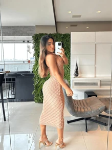 Scale Dress - Beige - View 2