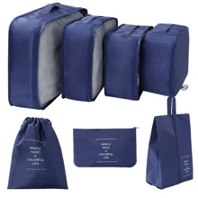 7 pièces de sacs de rangement pour vêtements avec monogramme, sac de voyage organisateur, ensembles de cubes d'emballage, ensembles de sacs de rangement pour valise. Fournitures scolaires, articles essentiels pour la chambre d'étudiant. Pour rouge à lèvres, pinceau, produits de soins de la peau, téléphone portable, pièces, petits articles. Pour la maison, les cadeaux, les vacances et les festivals d'Halloween et de Noël. Usage multifonctionnel, ambiance bohème