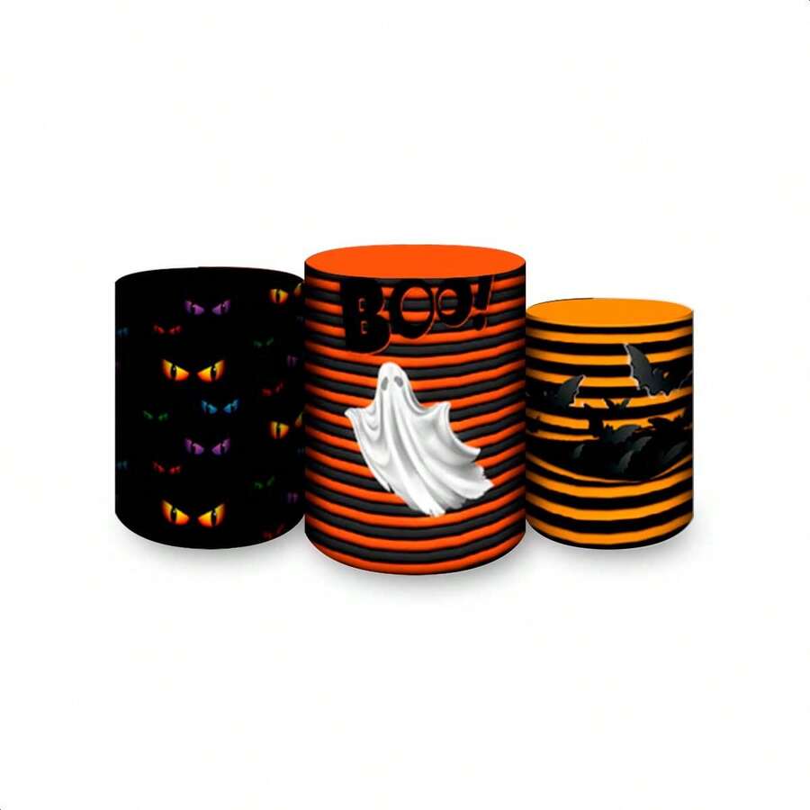 Trio Kit Sublimated Cylinder Decorative Covers Party And Birthday Decoration Various Themes Halloween Party Dark Fantasy Suspense Fear - Vỏ xi lanh 582 - Xem 1