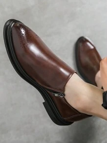 Męskie modne buty biznesowe casualowe, czarne skórzane buty biurowe, brogsy rzeźbione skórzane buty wizytowe ze wzrostem, odpowiednie na sobotnie imprezy, bankiety i wesela