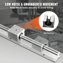 VEVOR Linear Guide Rail Set, SBR16 800mm, 2 PCS 31.5 In/800 Mm SBR16 Guide Rails And 4 PCS SBR16UU Slide Blocks, Linear Rails And Bearings Kit For Automated Machines DIY Project CNC Router Machines - 銀色 - 查看 4