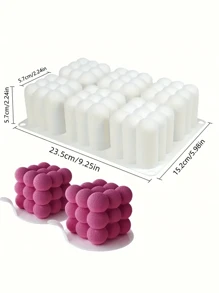 Molde de vela de silicona 3D en forma de cubo, bola redonda pequeña y cristal, molde de resina epoxi para manualidades de velas DIY, herramienta para hacer velas, molde de jabón y suministros de decoración hecha a mano