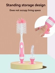 婴儿奶瓶刷 奶嘴清洁刷 尼龙奶瓶刷 水瓶清洁刷 长柄旋转杯刷 保温杯清洁刷