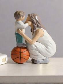 1pc Parent And Daughter Reading Book Figurines, Hand-Painted Figures Gifts For Parent Or Daughter, Family Sculpture For Shelf Decor Desktop Home Bedroom Living Room Decoration Birthday Graduation
