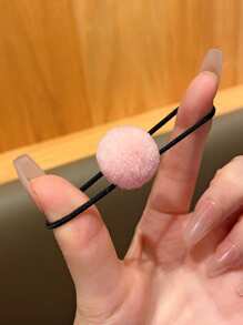 20pcs Colorful Pompom Hair Ties,Random Colors, Cute & Sweet Style Hair Accessories For Daily Use - Multicolor - View 5