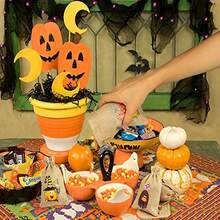 12 Halloween Burlap Rope Gift Bags, Candy Snack Bags With Drawstring For Halloween Party Favorites Halloween Party - Multicolor - View 4