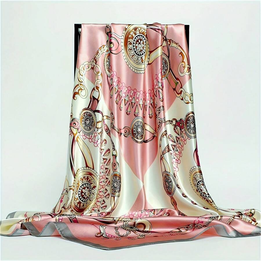 Khăn quàng cổ chống nắng ngoài trời thời trang dành cho nữ 90x90cm, Khăn choàng chống gió bốn mùa có cờ thuyền buồm và hoa văn mỏ neo, màu xanh lam, hồng, đỏ, cà phê, nâu, màu be và trắng Khăn vuông chắp vá, thích hợp cho phụ nữ chuyên nghiệp làm khăn quàng cổ, khăn trùm đầu hoặc khăn quàng cổ ,Băng đô,Băng đội đầu Lý tưởng để tôn lên vẻ ngoài của bạn - hồng cộng với trắng - Xem 1