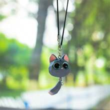 立体可爱治愈亮眼猫咪汽车吊坠树脂可爱个性化小猫汽车后视镜吊坠 - 均碼 - 查看 8