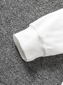 Tween Girls Round Neck Letter Printed Sweatshirt Top And Straight Leg Casual Pants Set - White - View 5