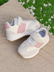 Kids' Soft Sole Sneakers, Fashionable Casual Shoes For Boys And Girls, Anti-Slip Infant Toddler First Walking Shoes - Pink - View 2