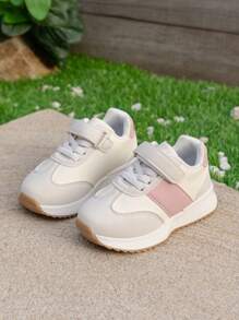 Kids' Soft Sole Sneakers, Fashionable Casual Shoes For Boys And Girls, Anti-Slip Infant Toddler First Walking Shoes - Pink - View 3