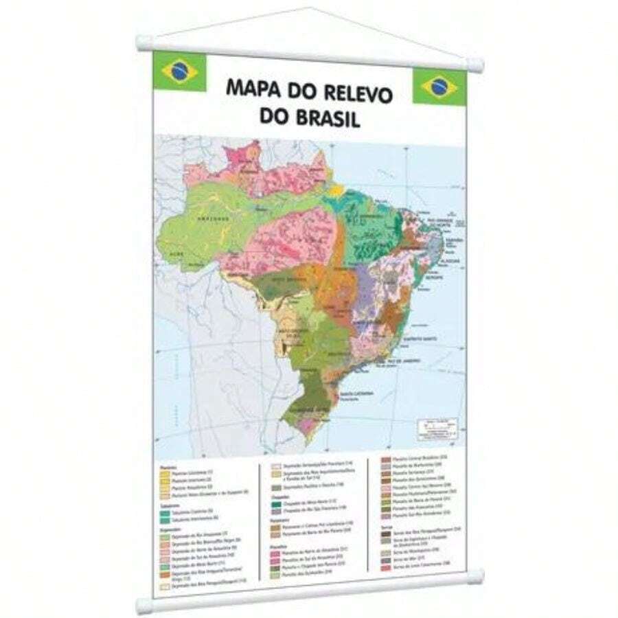Brazil Map School Banner Support Material Ref.Will1335, School Educational Panel, Poster For Teacher Use In The Classroom. - 均碼 - 查看 1