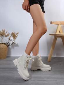 Perfect With Hoodie,Women Fashion Boots Match Sweater, Warm Women's Wool-Lined Snow Boots - Waterproof, Insulated, Round Toe, Fluffy Trim, Short, Lug Sole, Platform, Winter Cold-Weather Boots